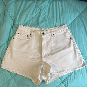 Abercrombie & Fitch Cream High-Waist Denim Shorts NWOT